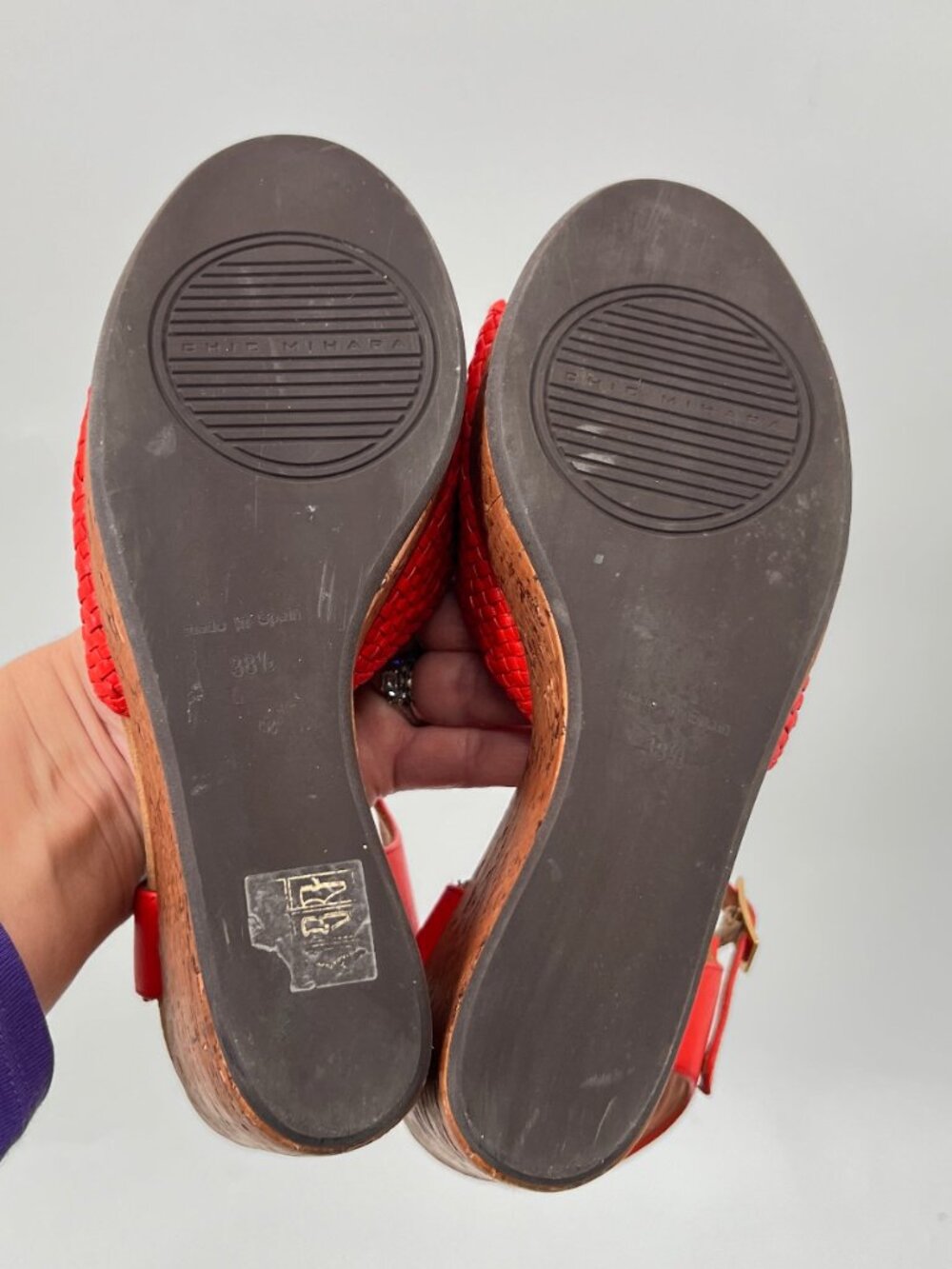 Chie Mihara Wedge Leather Cork Sandals - Picture 5 of 6